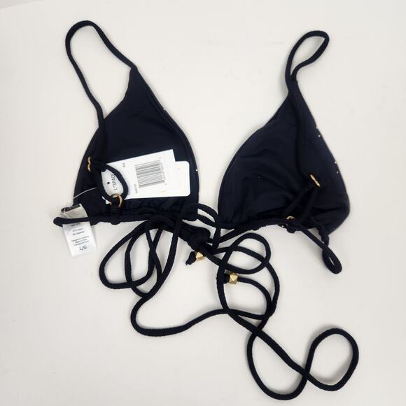 L*Space Kara Studded Bikini Top Black Size Large Triangle NWT - Picture 4 of 6